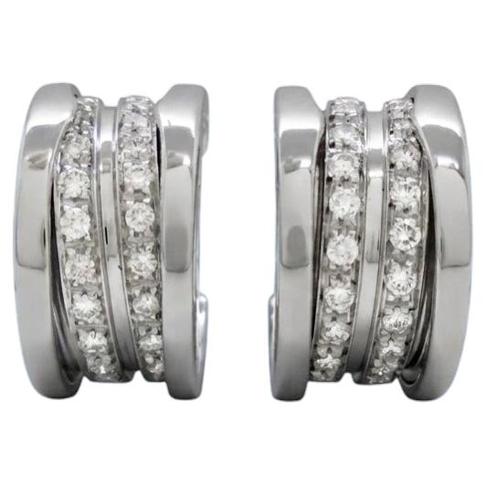 Orecchini a clip con diamante di Bvlgari in oro bianco 18 carati