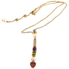 Bvlgari Diamond Necklace Allegra Collection Gemstone 18 Karat