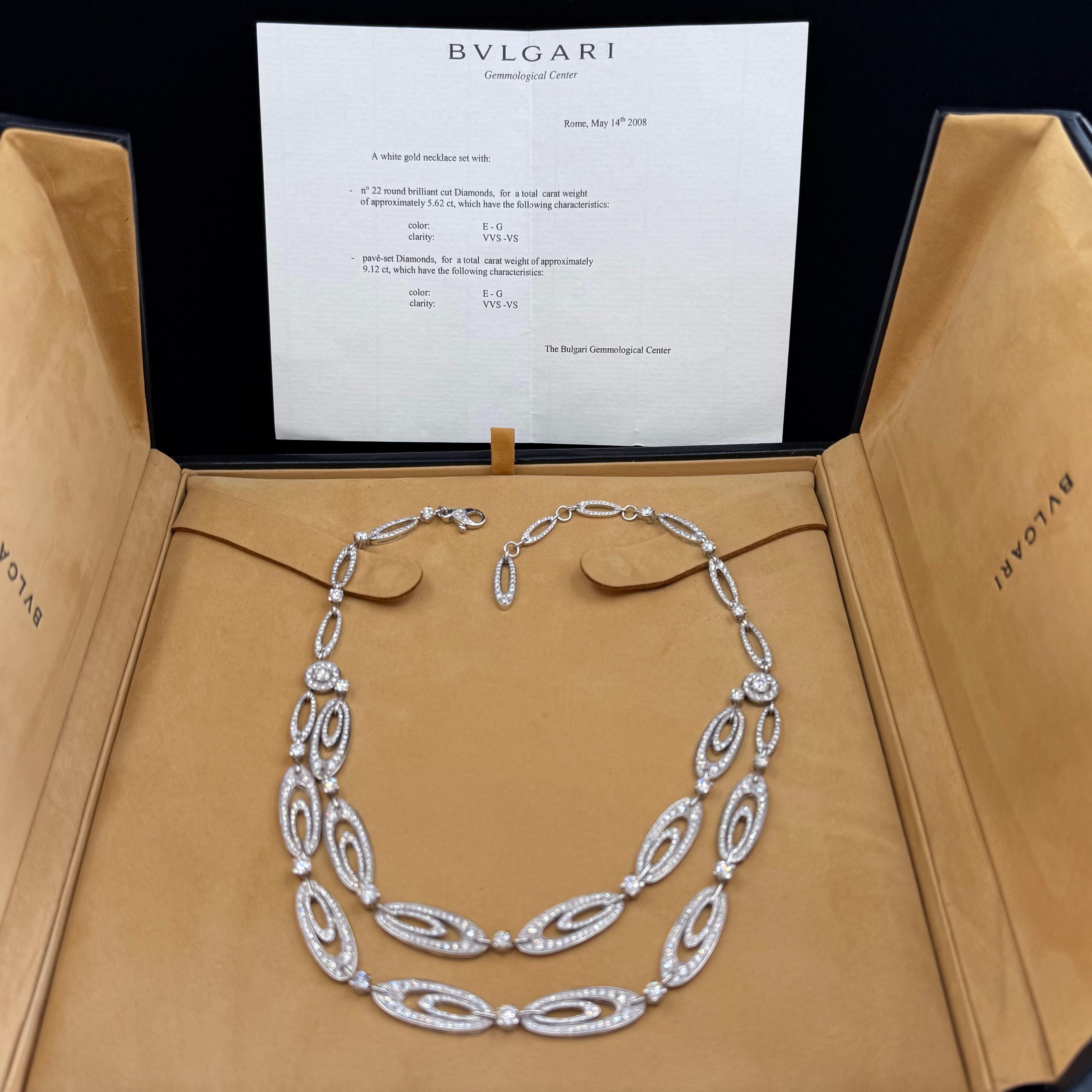 BVLGARI Diamond Necklace Circa 2008 In Good Condition For Sale In Beverly Hills, CA