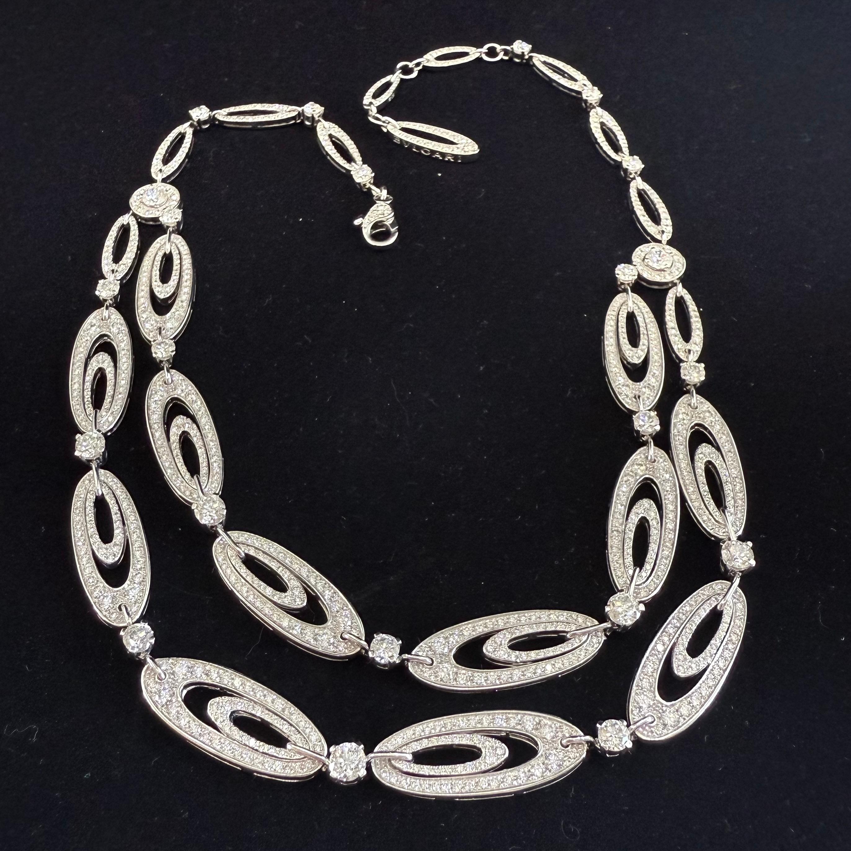 Women's or Men's BVLGARI Diamond Necklace Circa 2008 For Sale