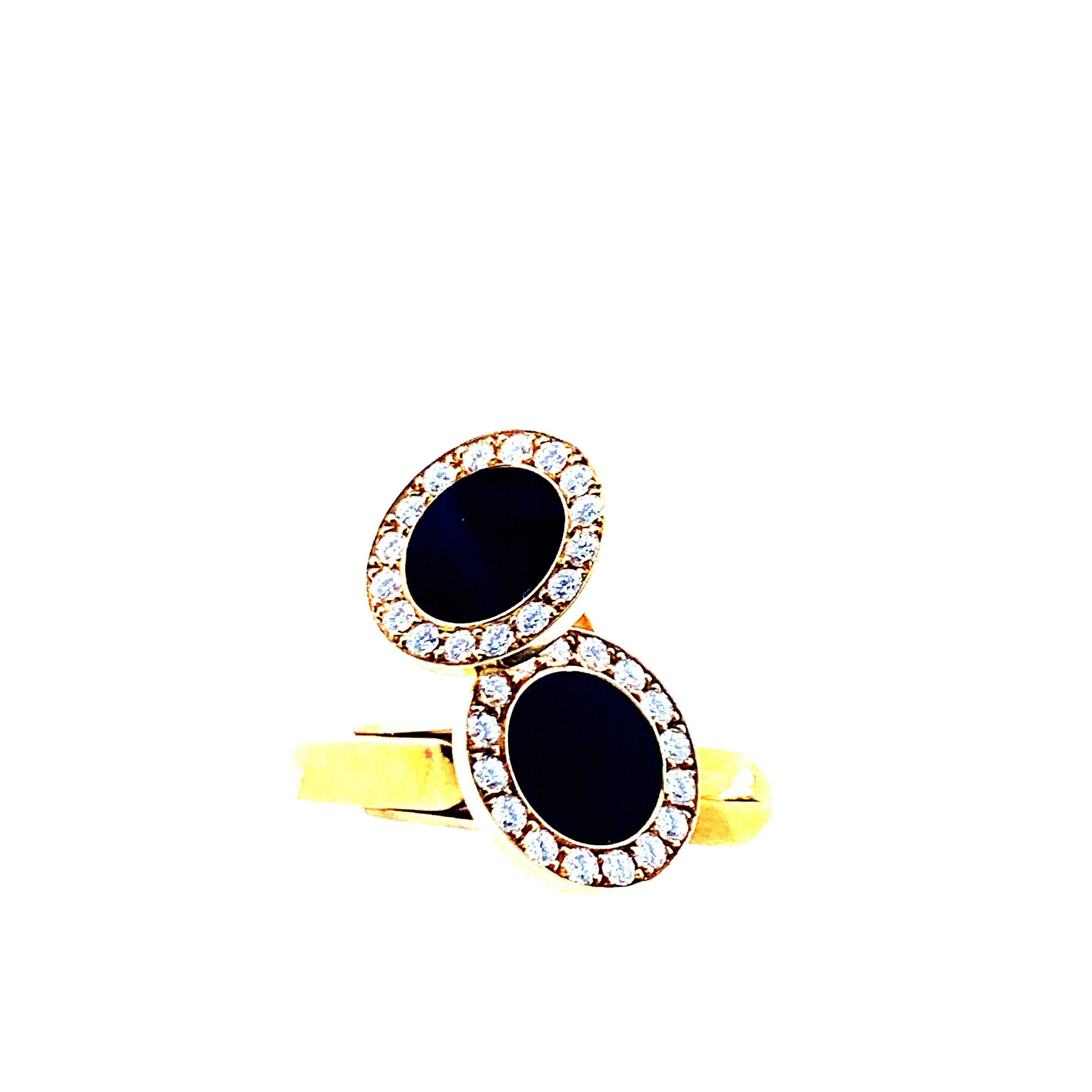 Bvlgari Diamond Onyx Cufflinks For Sale 2