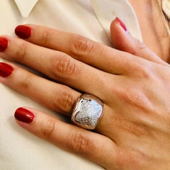 Bvlgari Diamond Pyramide Ring, 18 Carat White Gold, Italian