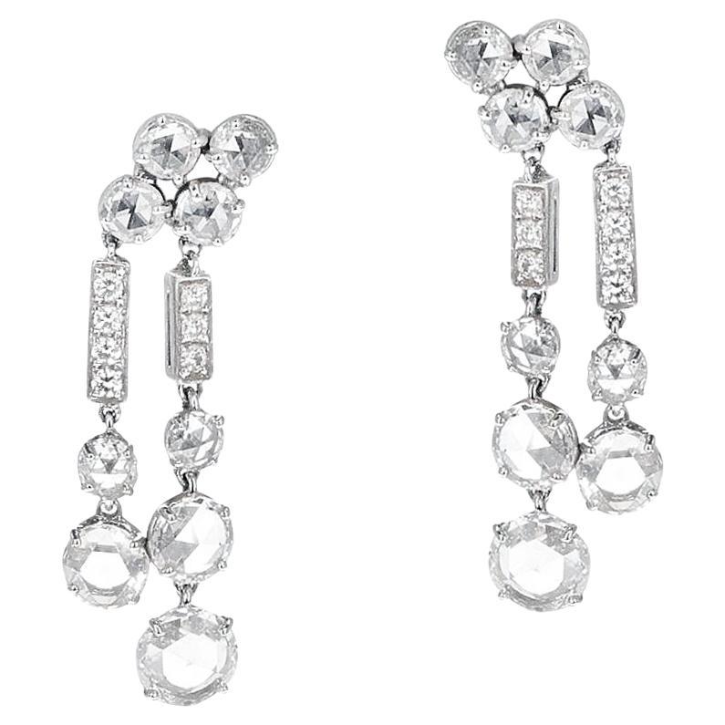 BVLGARI Diamond Rose Cut Dangling Earrings, 18k