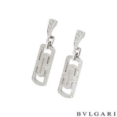 Bvlgari Diamond Set Parentesi Drop Dangle Earrings 1.14 Carat