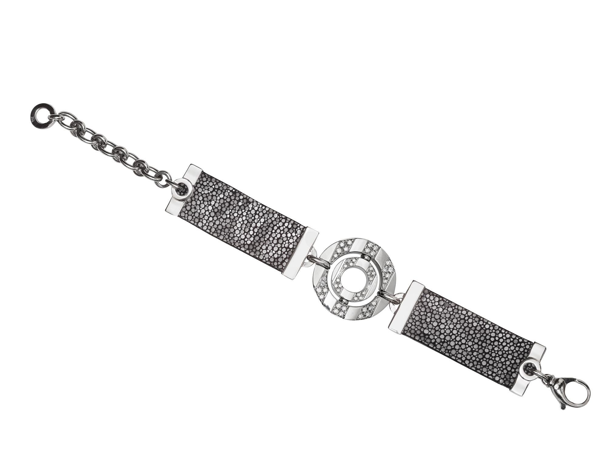 Bvlgari Diamant-Shagreen-Armband  für Damen oder Herren im Angebot