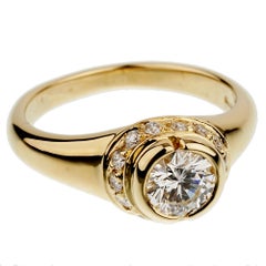 Bvlgari Diamond Solitaire Cocktail Yellow Gold Ring