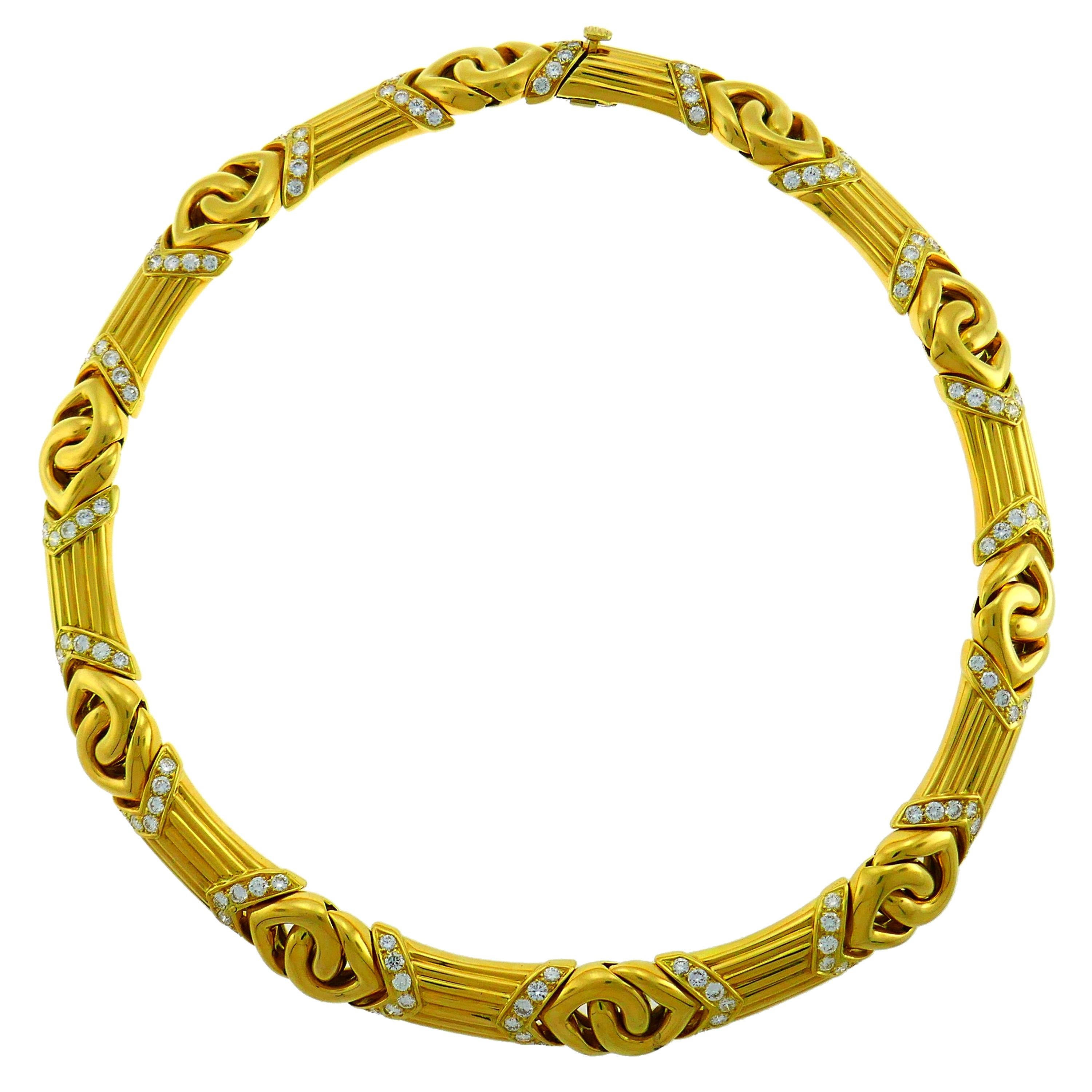 Bvlgari Diamond Yellow Gold Necklace Bulgari