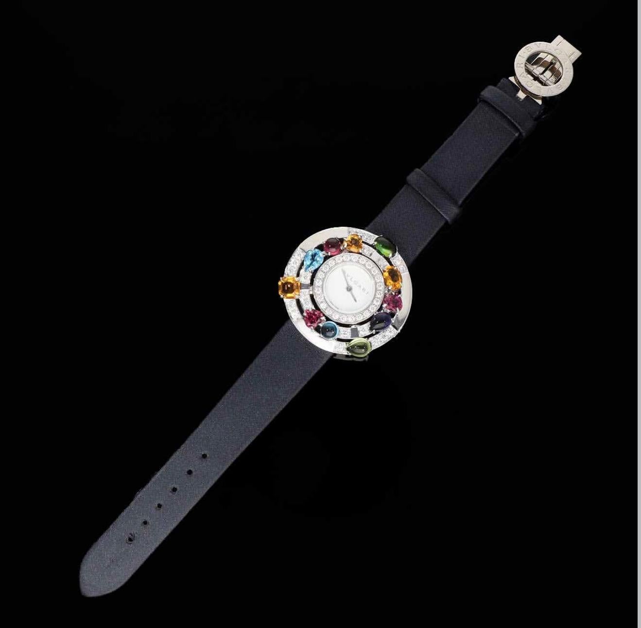 Reloj BVLGARI Diamantes Piedras de colores Oro blanco de 18 quilates Astrale Cerchi AEW36G en venta 6
