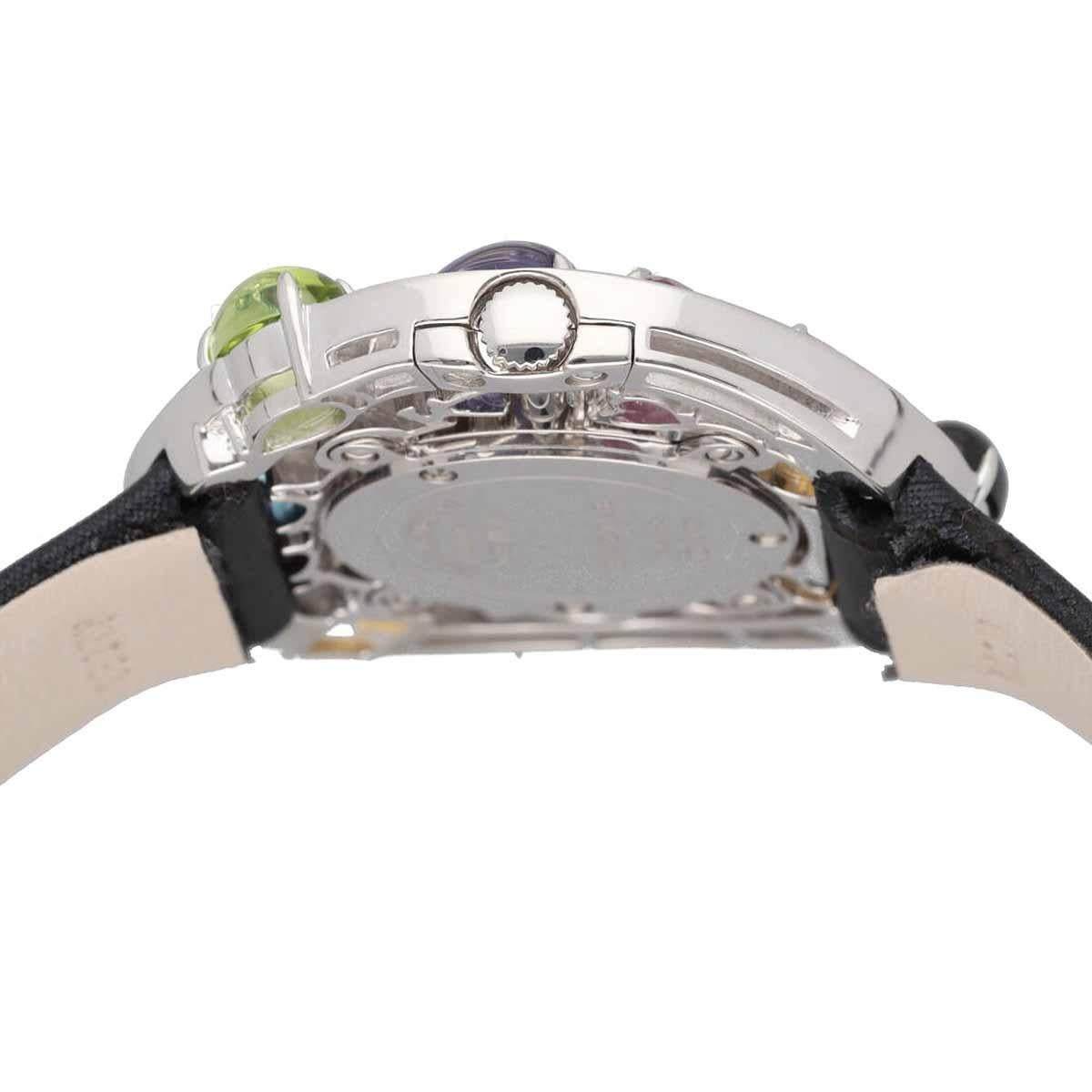 BVLGARI Diamonds Colored stones 18K White Gold Astrale Cerchi Watch AEW36G In Good Condition For Sale In Tokyo, JP