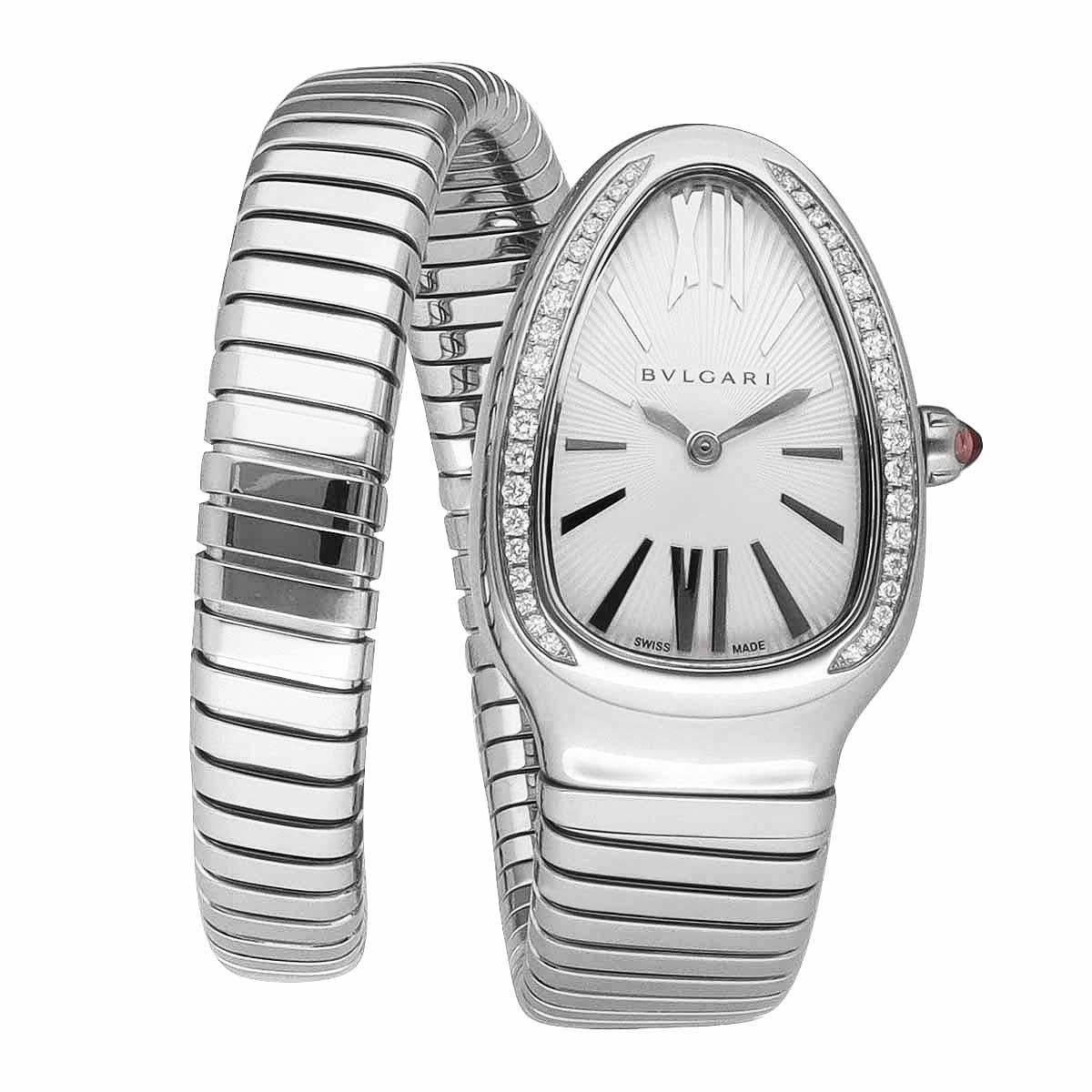 Artikel Nr.25020129
■Marke: BVLGARI
■Produktname: Serpenti Tubogas Uhr
■Modell/Referenznummer: 101816 / SP35S
■Material: Diamant, Edelstahl
■Handgelenkgröße: Größe S ca. 135mm / 5.31inch
Breite des Bandes: ca. 13mm / 0.51inch
■Gehäusegröße: