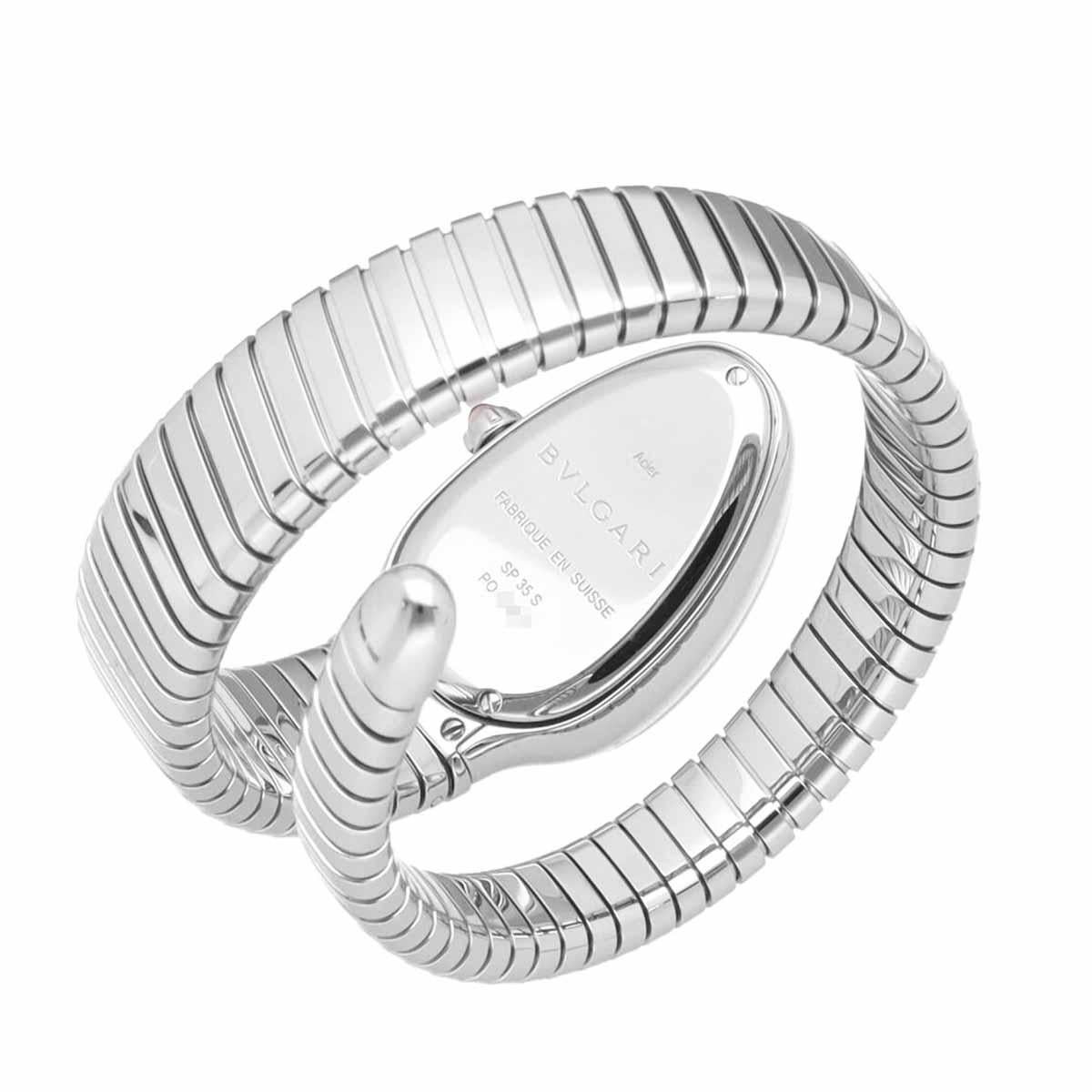 BVLGARI Diamanten Edelstahl Serpenti Tubogas Uhr Ref.101816 SP35S Quarz im Angebot 1