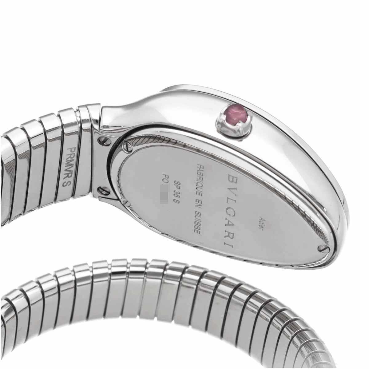 BVLGARI Diamanten Edelstahl Serpenti Tubogas Uhr Ref.101816 SP35S Quarz im Angebot 2