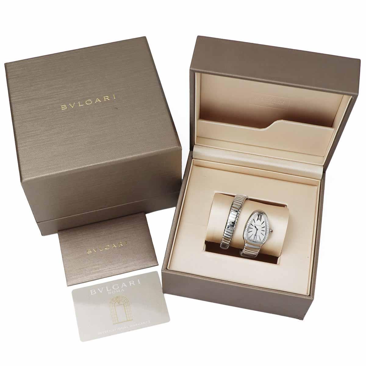 BVLGARI Diamonds Stainless Steel Serpenti Tubogas Watch Ref.101816 SP35S Quartz For Sale 4