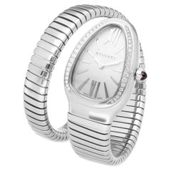 BVLGARI Diamonds Stainless Steel Serpenti Tubogas Watch Ref.101816 SP35S Quartz