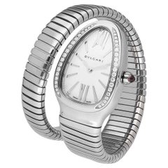 BVLGARI Diamonds Stainless Steel Serpenti Tubogas Watch Ref.101816 SP35S Quartz