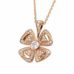 BVLGARI Diamonds Total 0.60ct 18K Pink Gold Fiorever Pendant Necklace