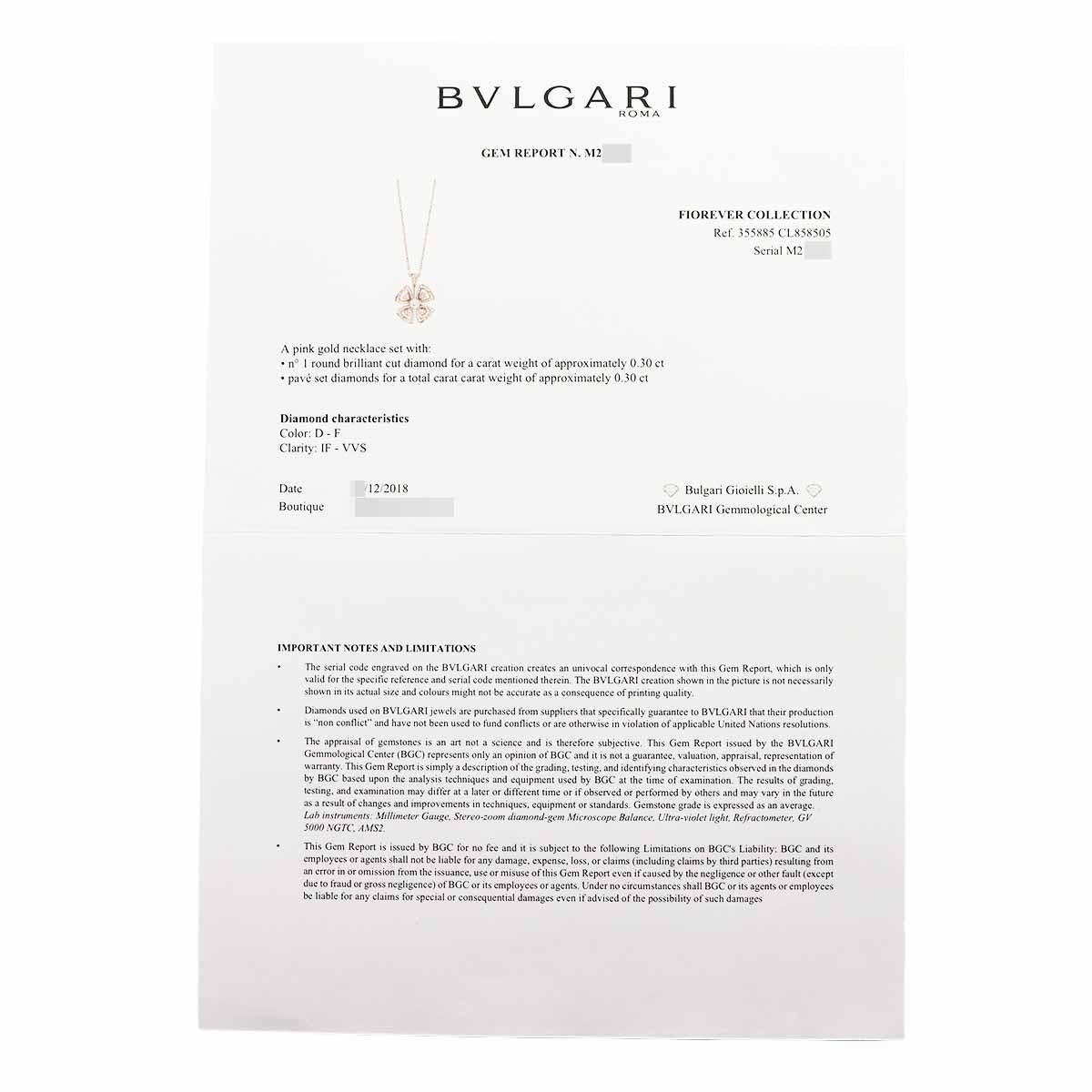 BVLGARI Collier pendentif fiorever en or rose 18 carats avec diamants totalisant 0,60 carat en vente 4