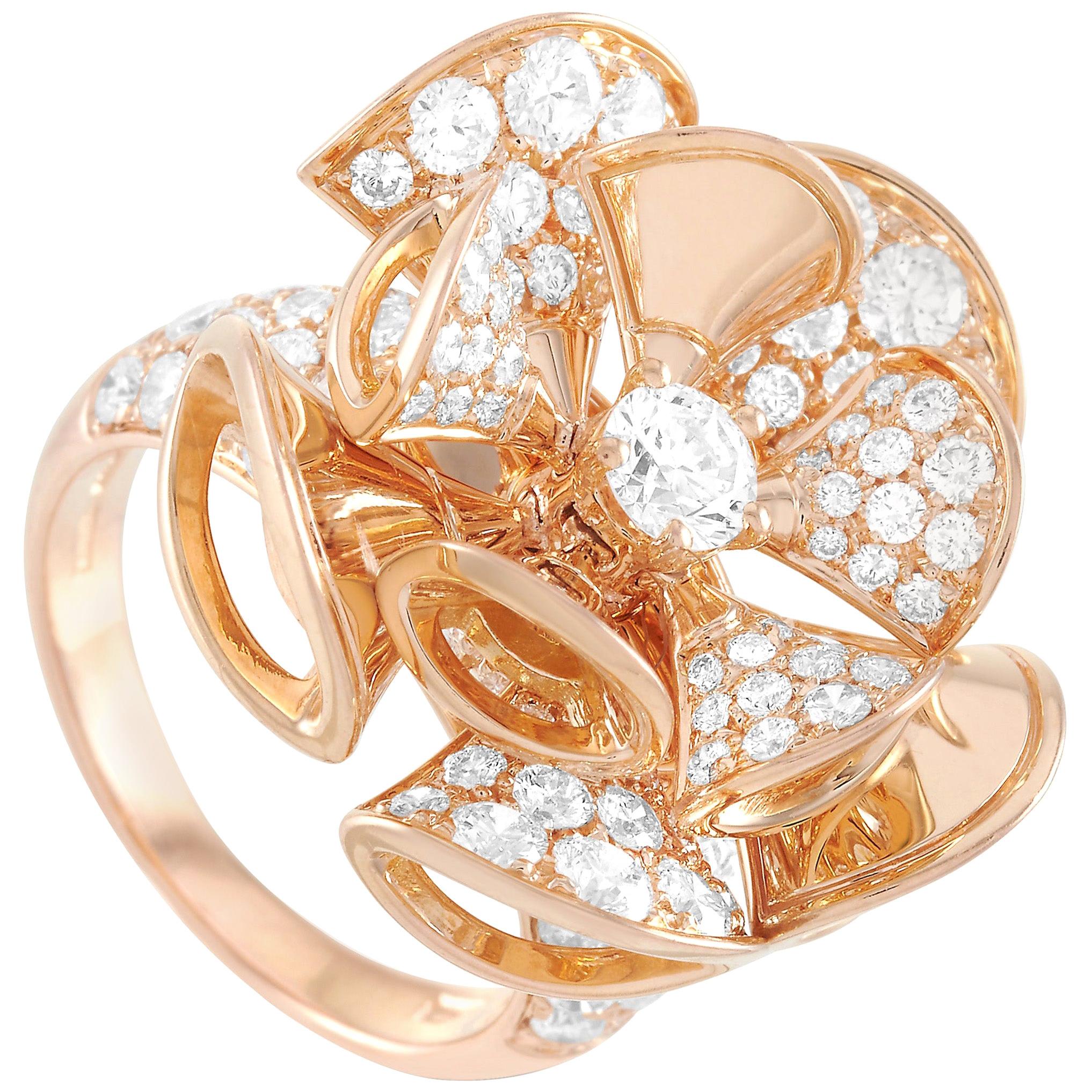 Bvlgari Divas' Dream 18 Karat Rose Gold 3.20 Carat Diamond Ring