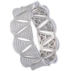 Bvlgari Diva's Dream 18 Karat White Gold Full Diamond Pave Bangle Bracelet