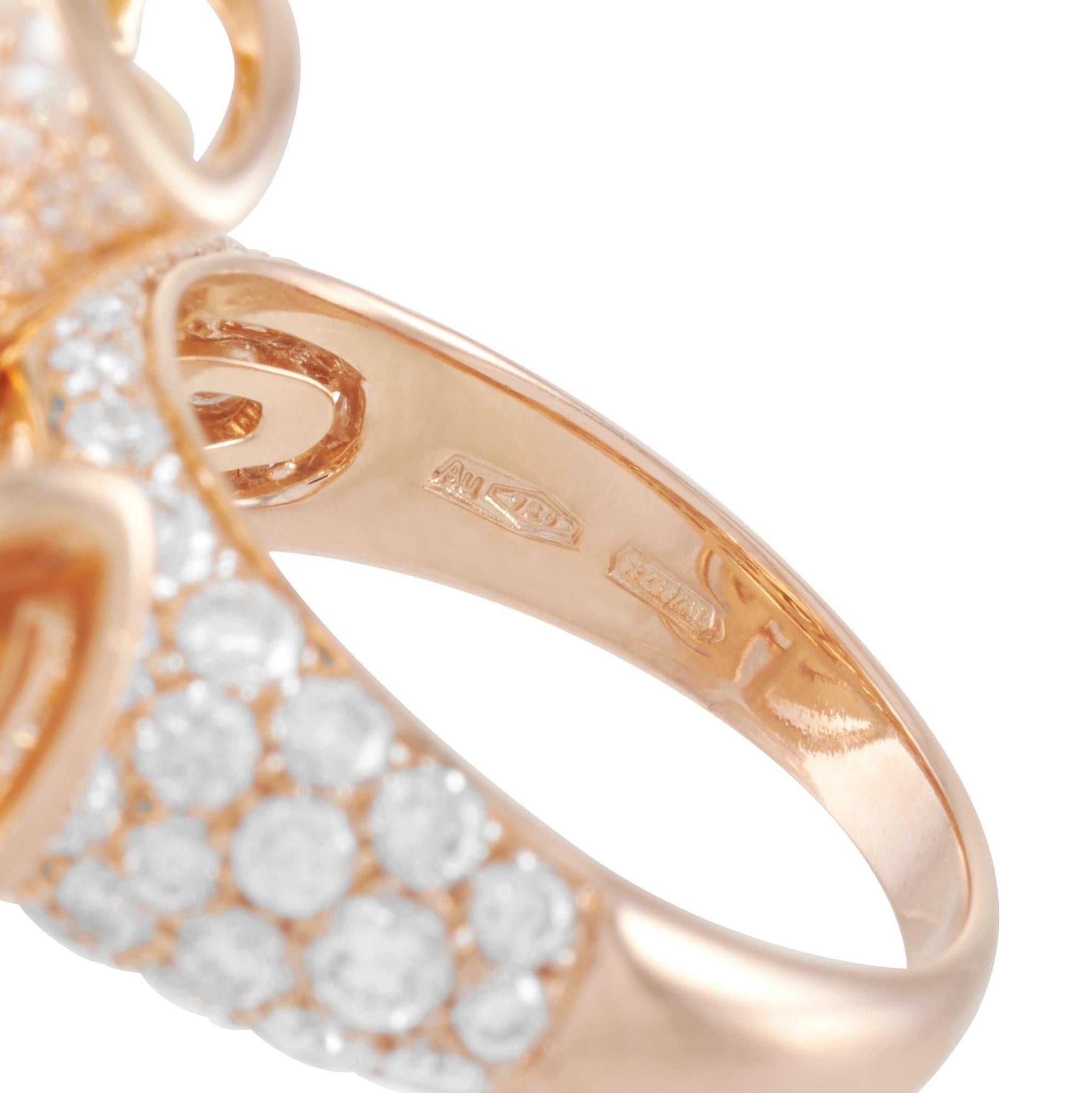 Bvlgari Divas' Dream 18 Karat Rose Gold 3.20 Carat Diamond Ring In Excellent Condition In Southampton, PA