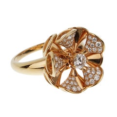 Bvlgari Sueño de Divas Anillo de Cóctel de Diamantes en Oro Rosa de 18k Sz 6 1/2