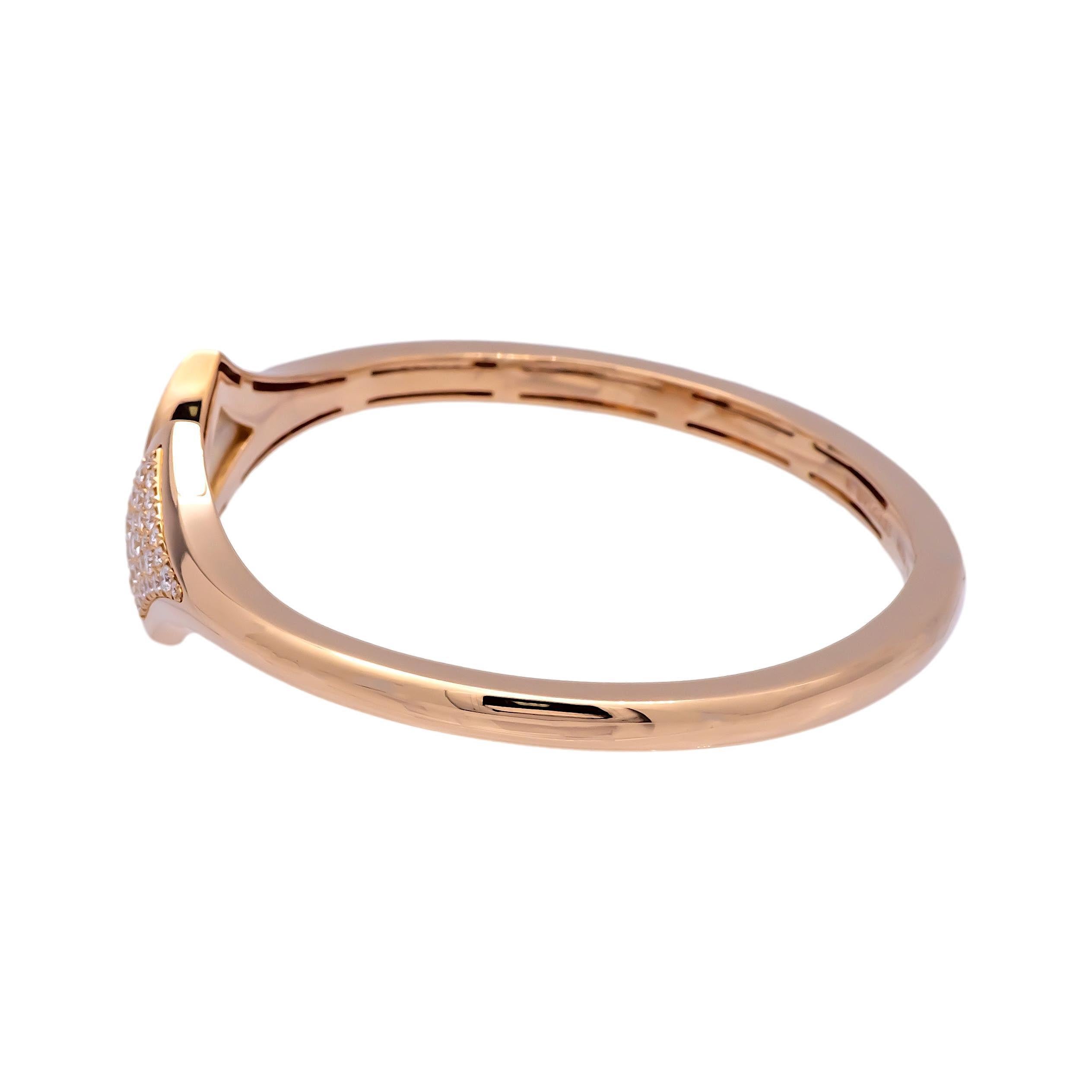 Modern Bvlgari Diva's Dream 18K Rose Gold Diamond Open-Cuff Bracelet S/M For Sale