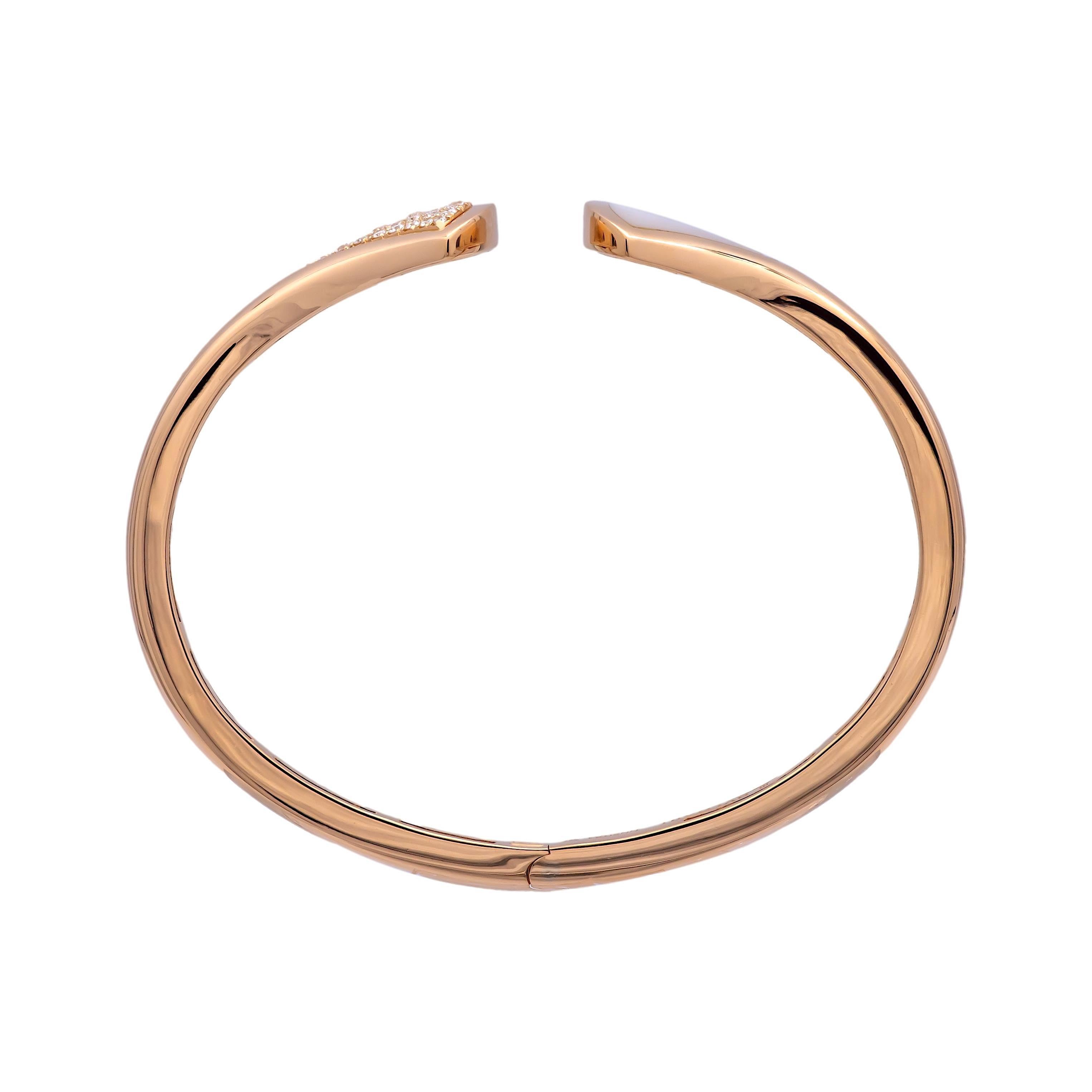 Women's Bvlgari Diva's Dream 18K Rose Gold Diamond Open-Cuff Bracelet S/M