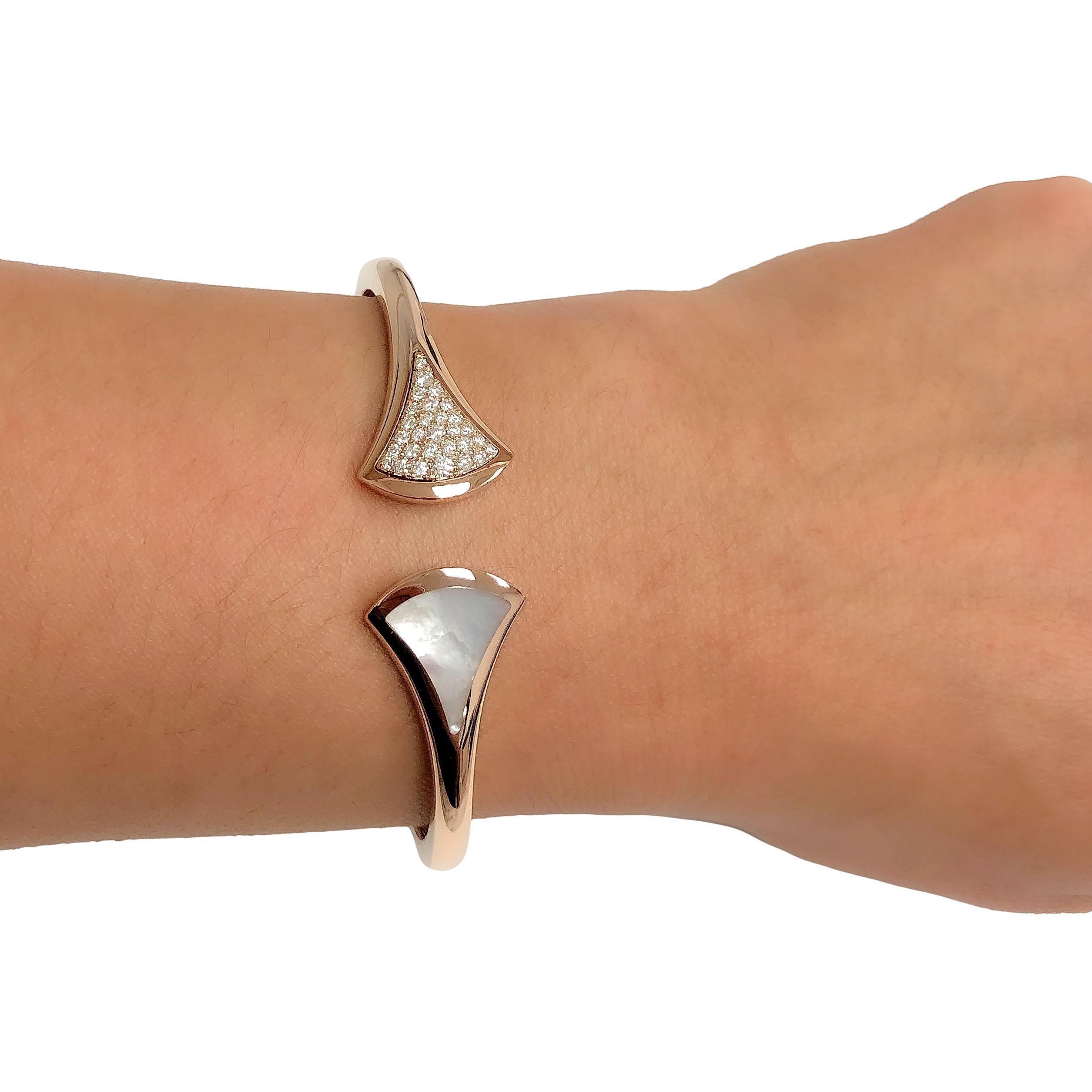 Bvlgari Diva's Dream 18K Rose Gold Diamond Open-Cuff Bracelet S/M 2