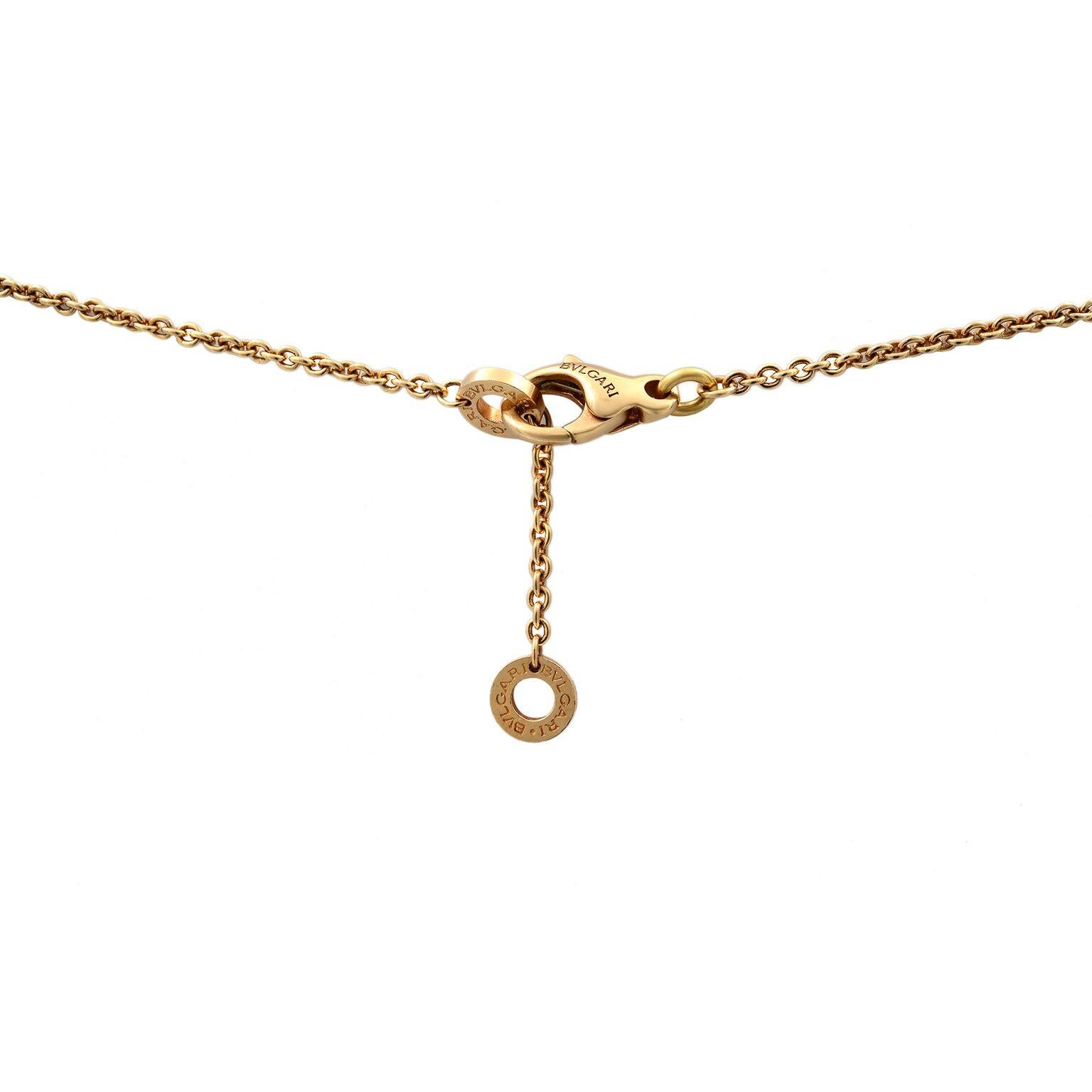 Round Cut Bvlgari Diva's Dream 18 Karat Rose Gold Diamond Pendant Necklace