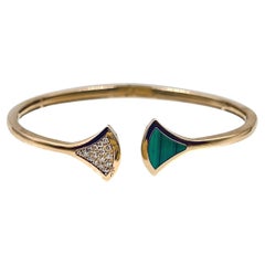 Bvlgari 18k Rose Gold Malachite Diamond Divas' Dream Bracelet