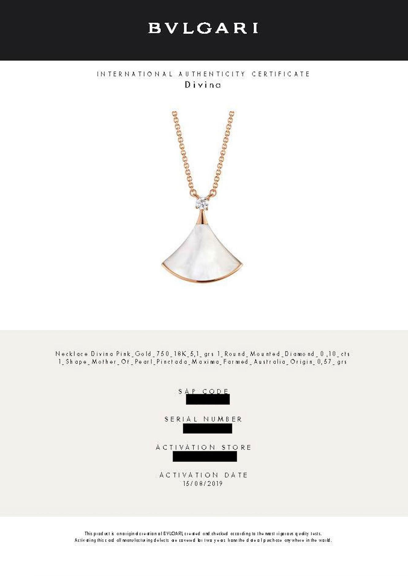 BVLGARI Diva's Dream 18K Rose Gold Pendant Necklace For Sale 5