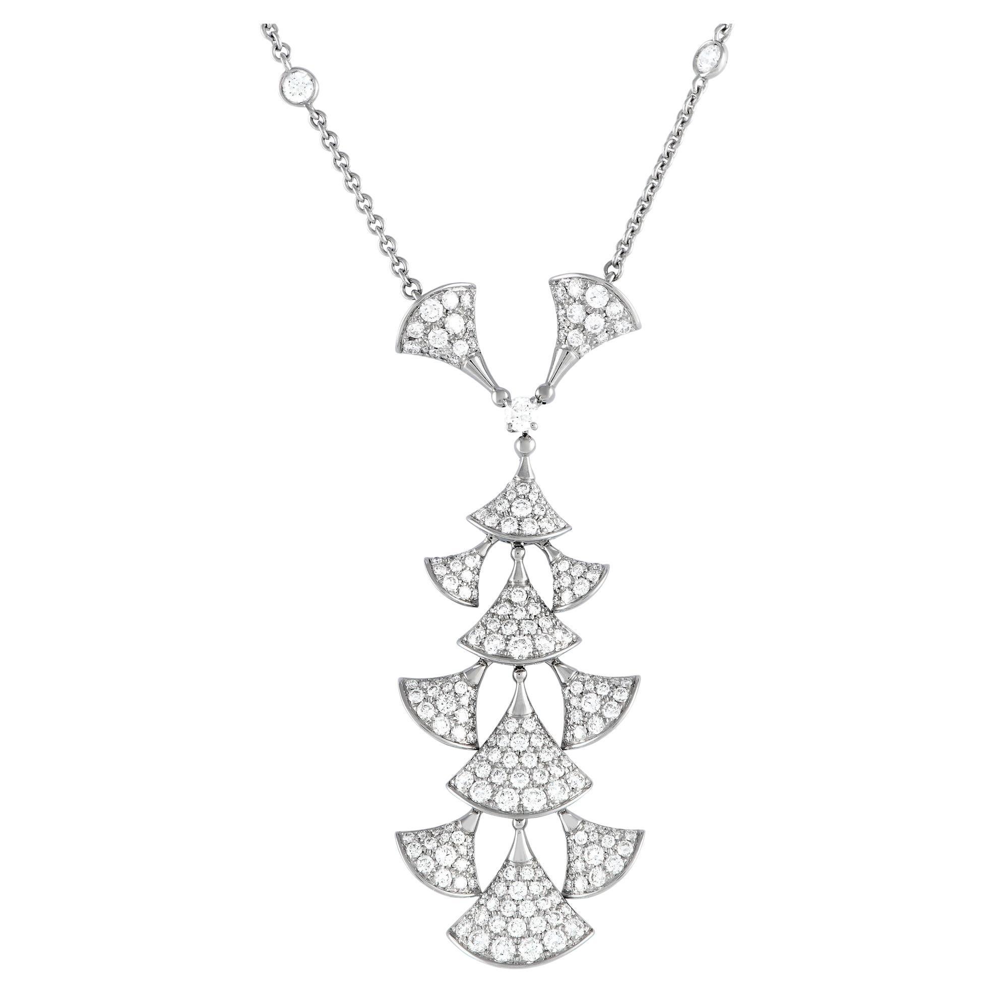 Bvlgari Diva's Dream 18K White Gold 3.75ct Diamond Necklace For Sale