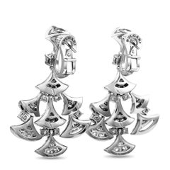 Bvlgari Divas' Dream 18 Karat White Gold 7.95 Carat Diamond Earrings