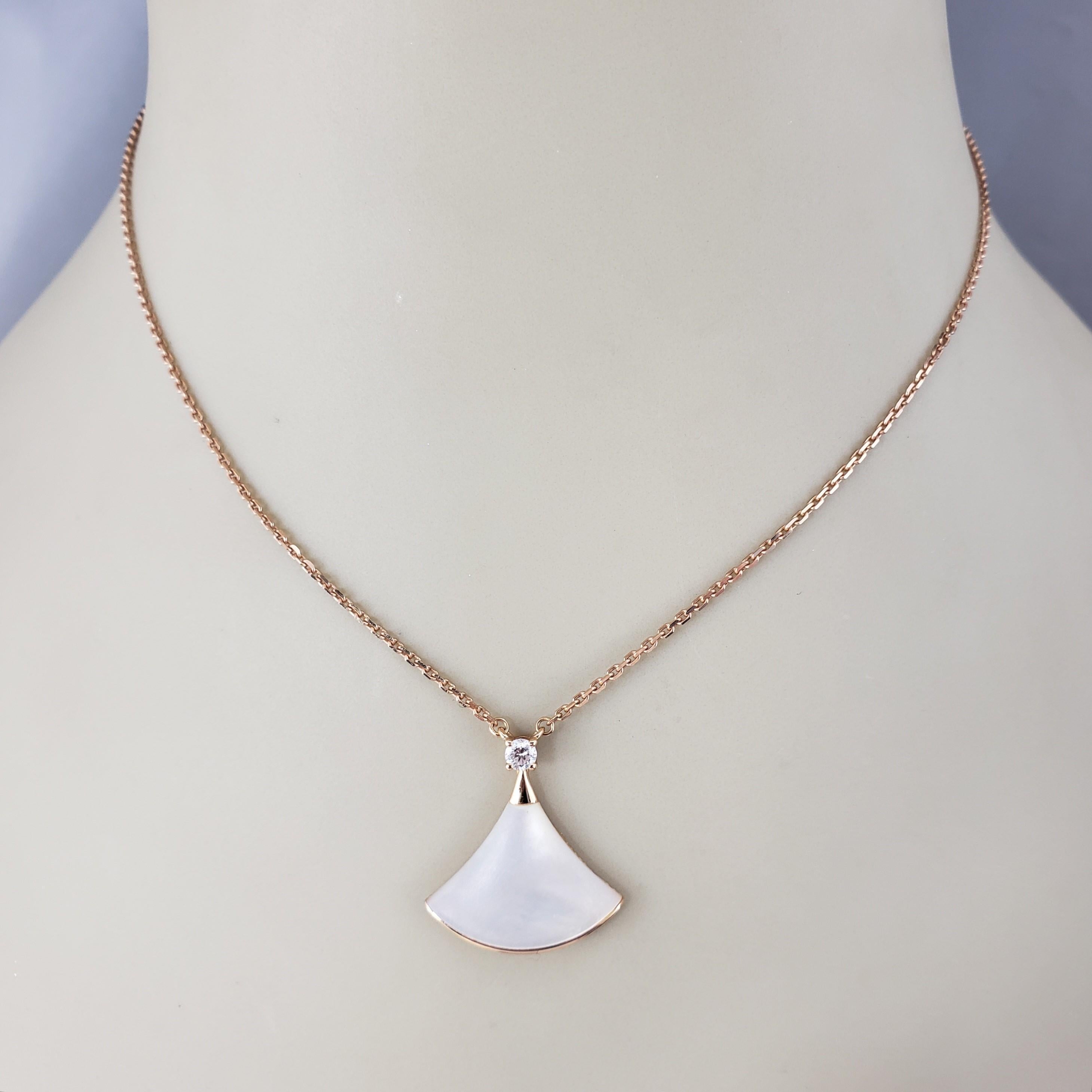 Bvlgari Divas Dream 18K Yellow Gold Mother of Pearl & Diamond Necklace #18511 3