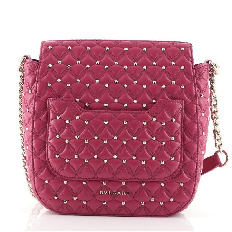 Pink Bvlgari Divas Dream Bag Quilted Leather Medium