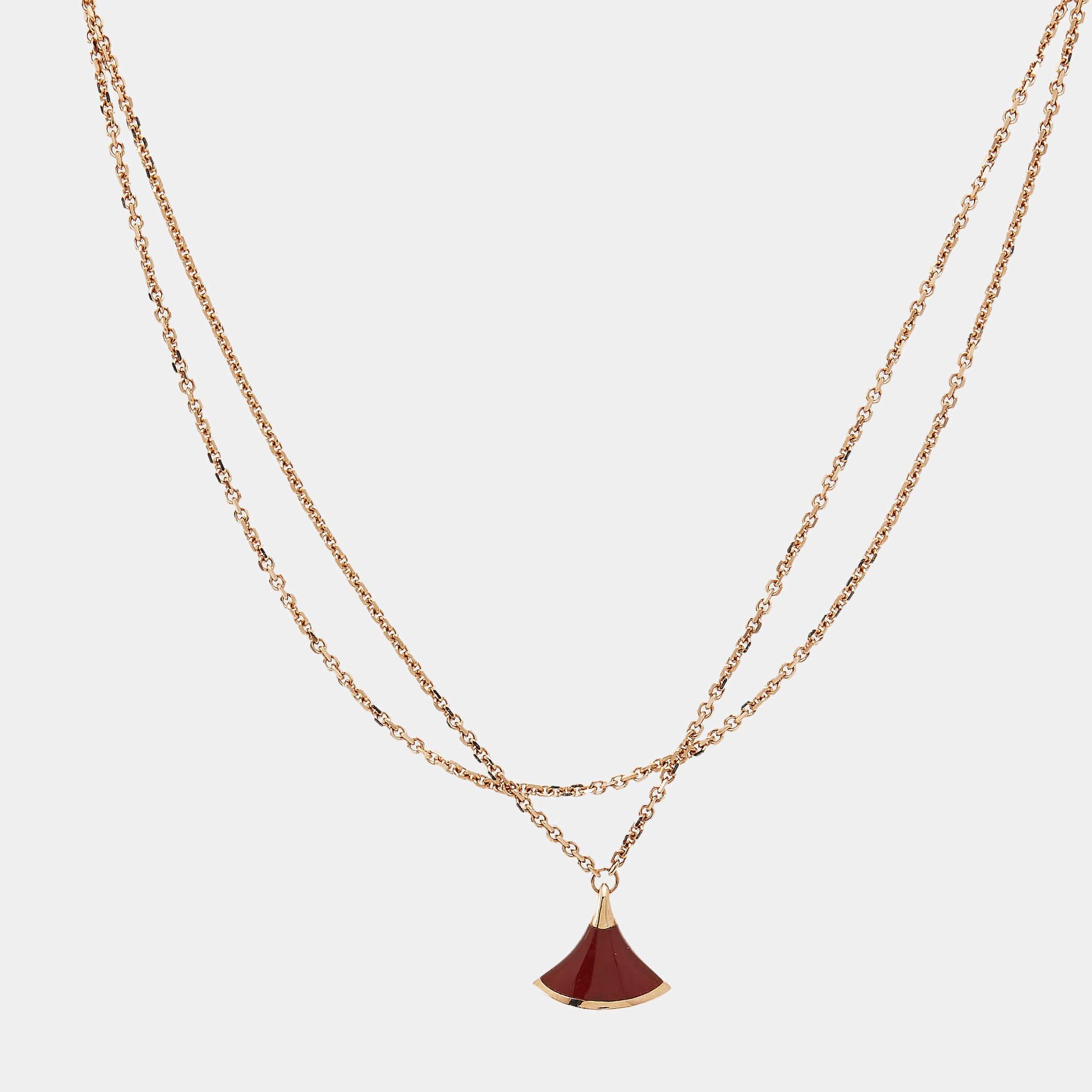 Bvlgari Divas' Dream  Carnelian 18k Rose Gold Bracelet M/L In Good Condition In Dubai, Al Qouz 2