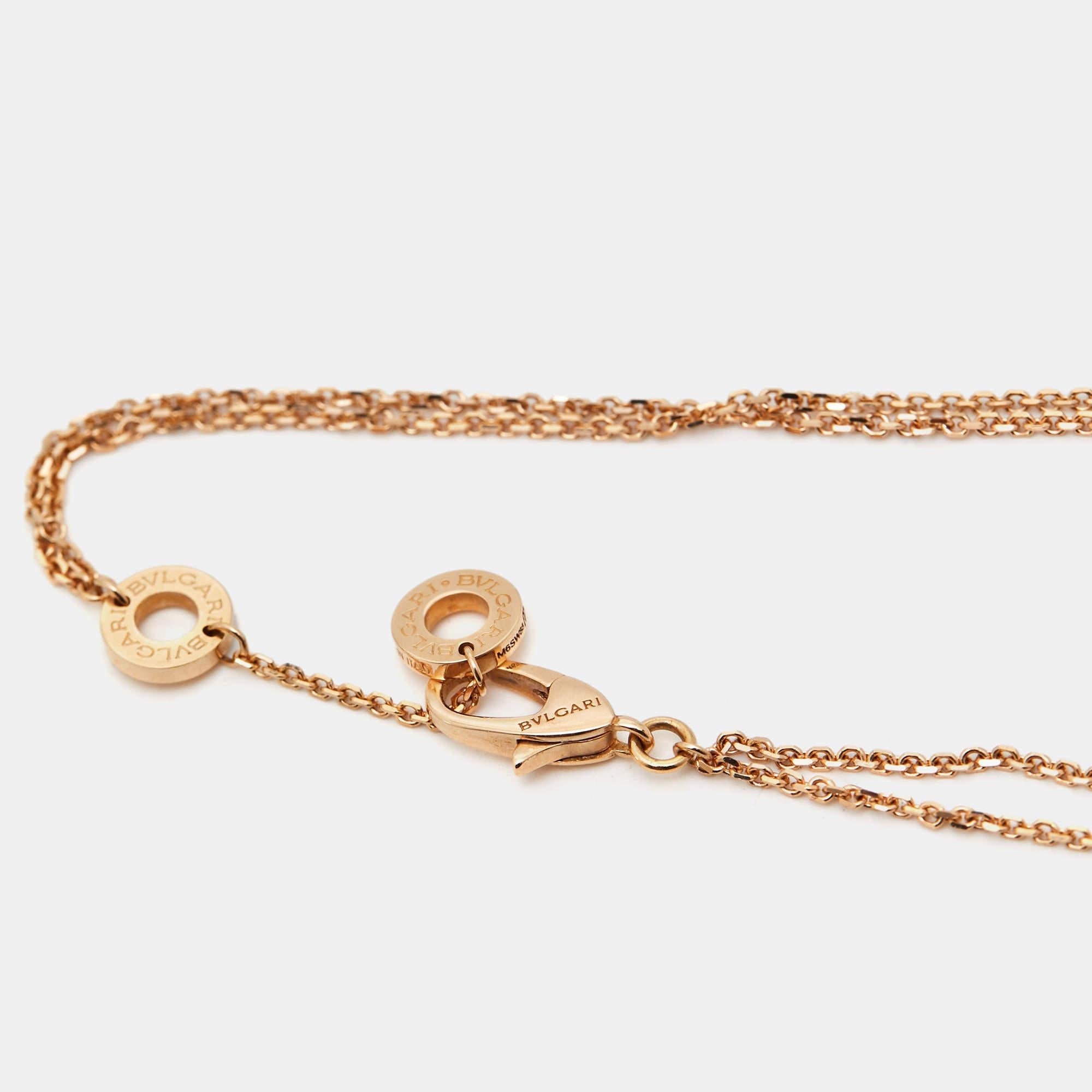 Women's Bvlgari Divas' Dream  Carnelian 18k Rose Gold Bracelet M/L