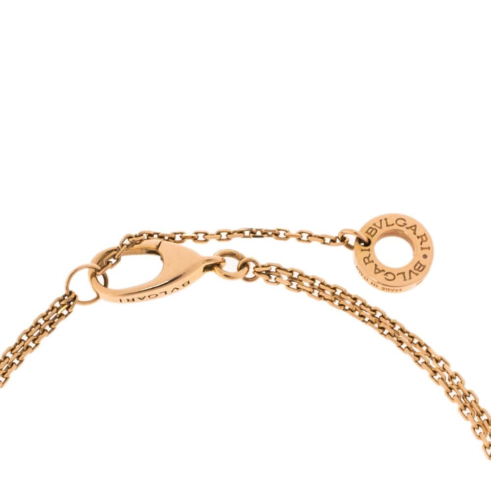 Rose Cut Bvlgari Divas' Dream Carnelian 18K Rose Gold Charm Bracelet SM