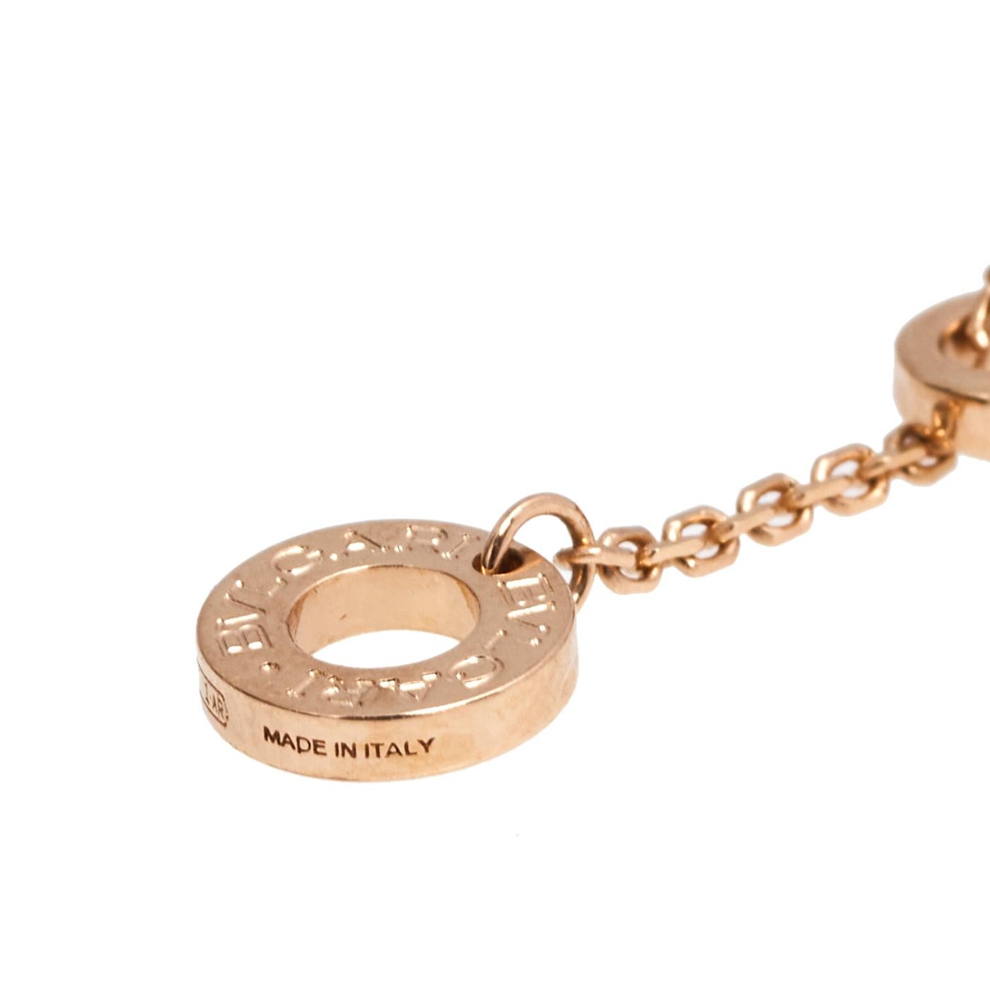 Bvlgari Divas' Dream Carnelian Diamond 18K Rose Gold Necklace In Excellent Condition In Dubai, Al Qouz 2