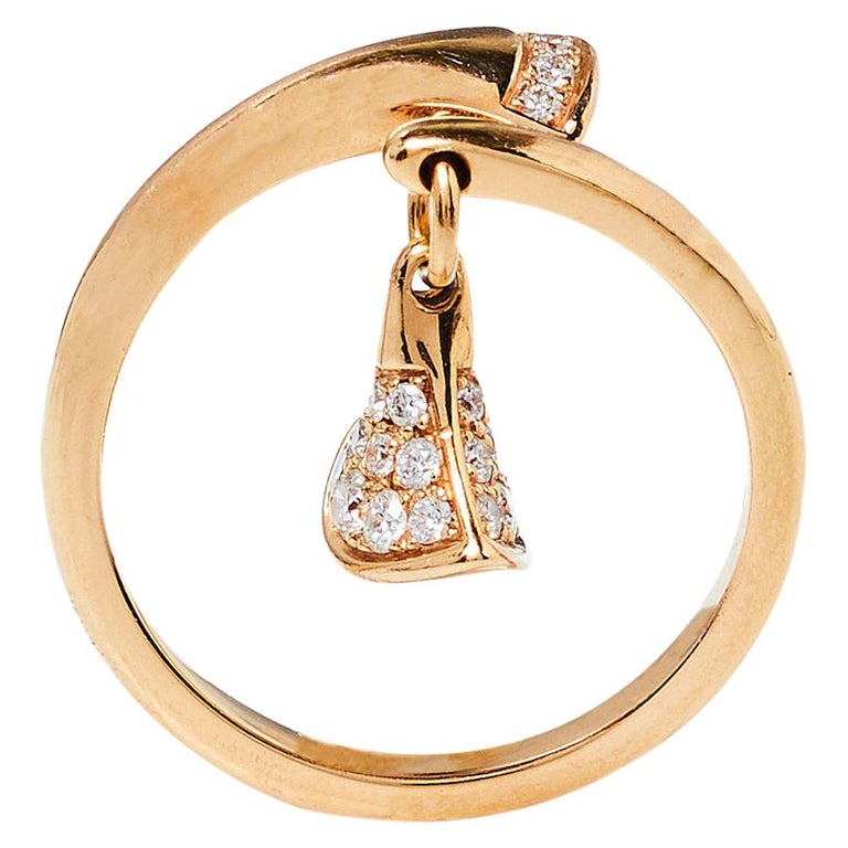 Bvlgari Divas' Dream Diamond 18K Rose Gold Ring Size 54 For Sale at 1stDibs