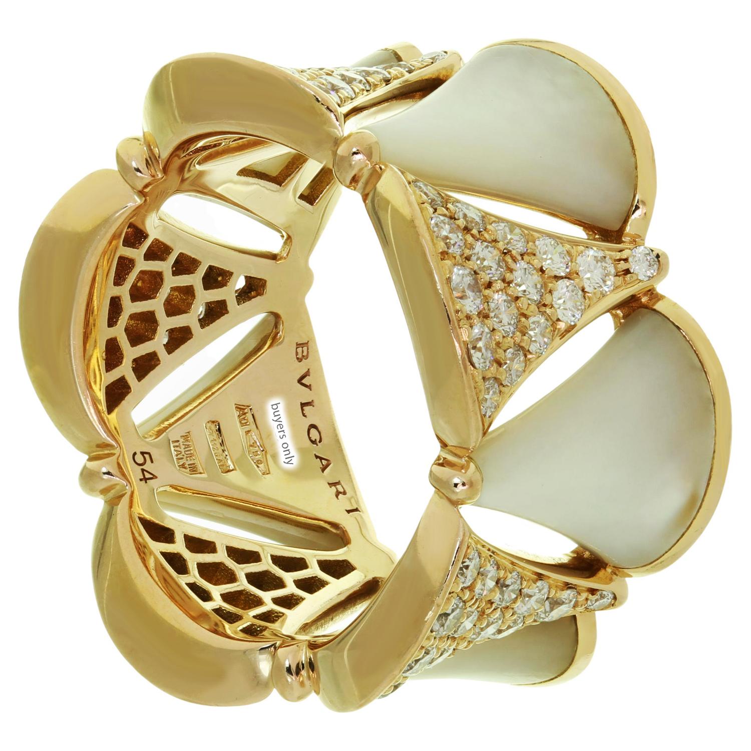 Bvlgari Divas Dream Diamant-Perlmutt-Ring aus 18 Karat Roségold im Angebot 1