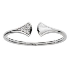 Bvlgari Divas Dream Diamond Mother of Pearl 18k White Gold Cuff Bangle