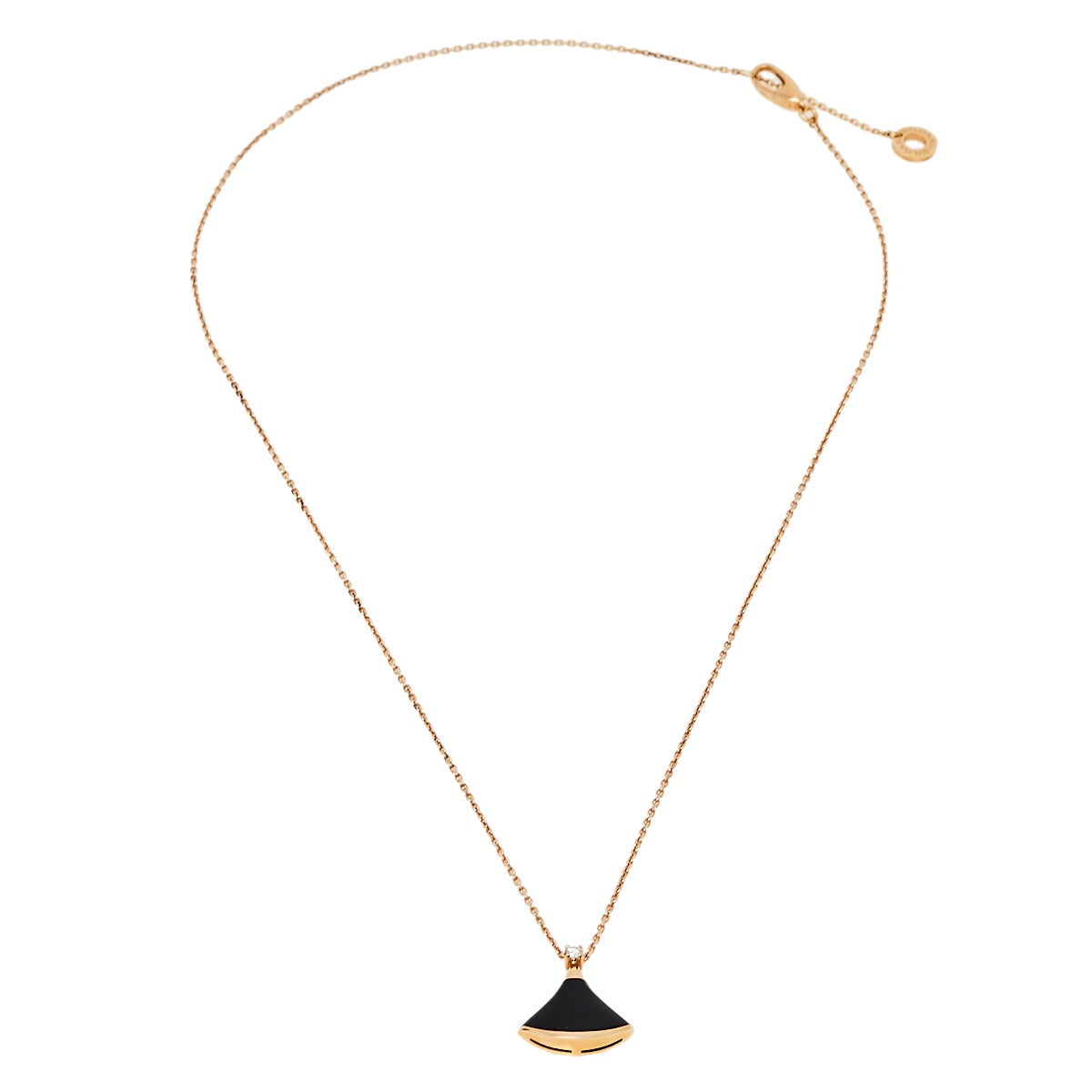 Bvlgari Divas
 Dream Diamond Onyx 18K Rose Gold Pendant Necklace