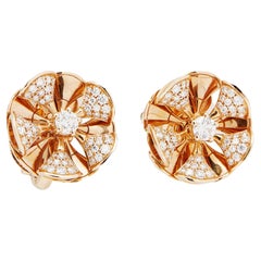 Bvlgari Divas' Dream Diamonds Paved 18k Rose Gold Earrings