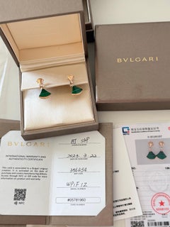 Bvlgari Divas' Dream Earrings 18K Rose Gold Malachite