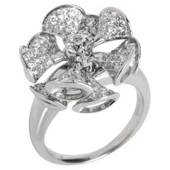 Bvlgari Divas' Dream En Tremblant Pave Diamond Ring in 18K White Gold 1.85 CTW