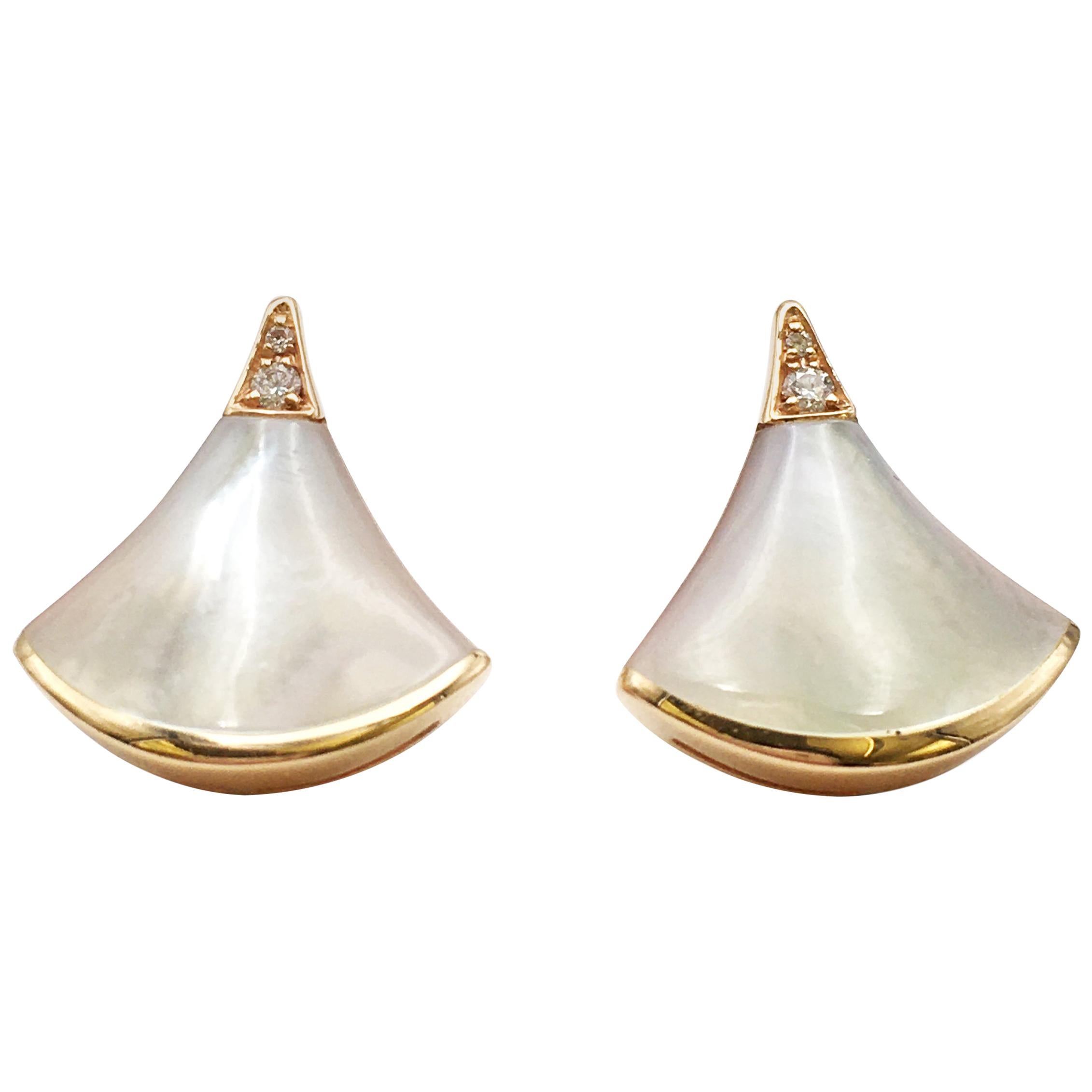 Bvlgari 'Diva's Dream' Gold Mother of Pearl and Diamond Earrings