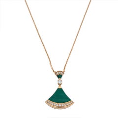 Bvlgari Divas' Dream Malachite & Diamond 18K Rose Gold Pendant Necklace