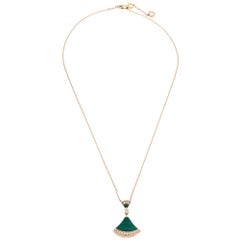 Bvlgari Divas' Dream Malachite & Diamond 18K Rose Gold Pendant Necklace
