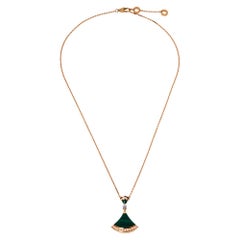 Bvlgari Divas' Dream Malachite Diamond 18K Rose Gold Pendant Necklace